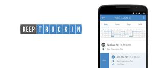 mobile phone screen showing the use of Keep Truckin with logo