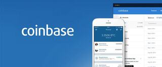 mobile screen showing usage of Coinbase with Coinbase logo